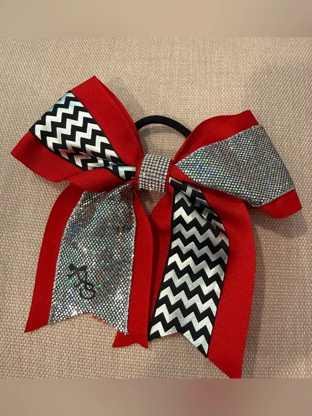 ⛱️NEW Black & Red Cheer Bow